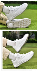 Packard Golf Shoes with Rotating Buckle | Anti-Slip Spiked Golf Madison Trainers | Breathable Microfiber Athletic Boots