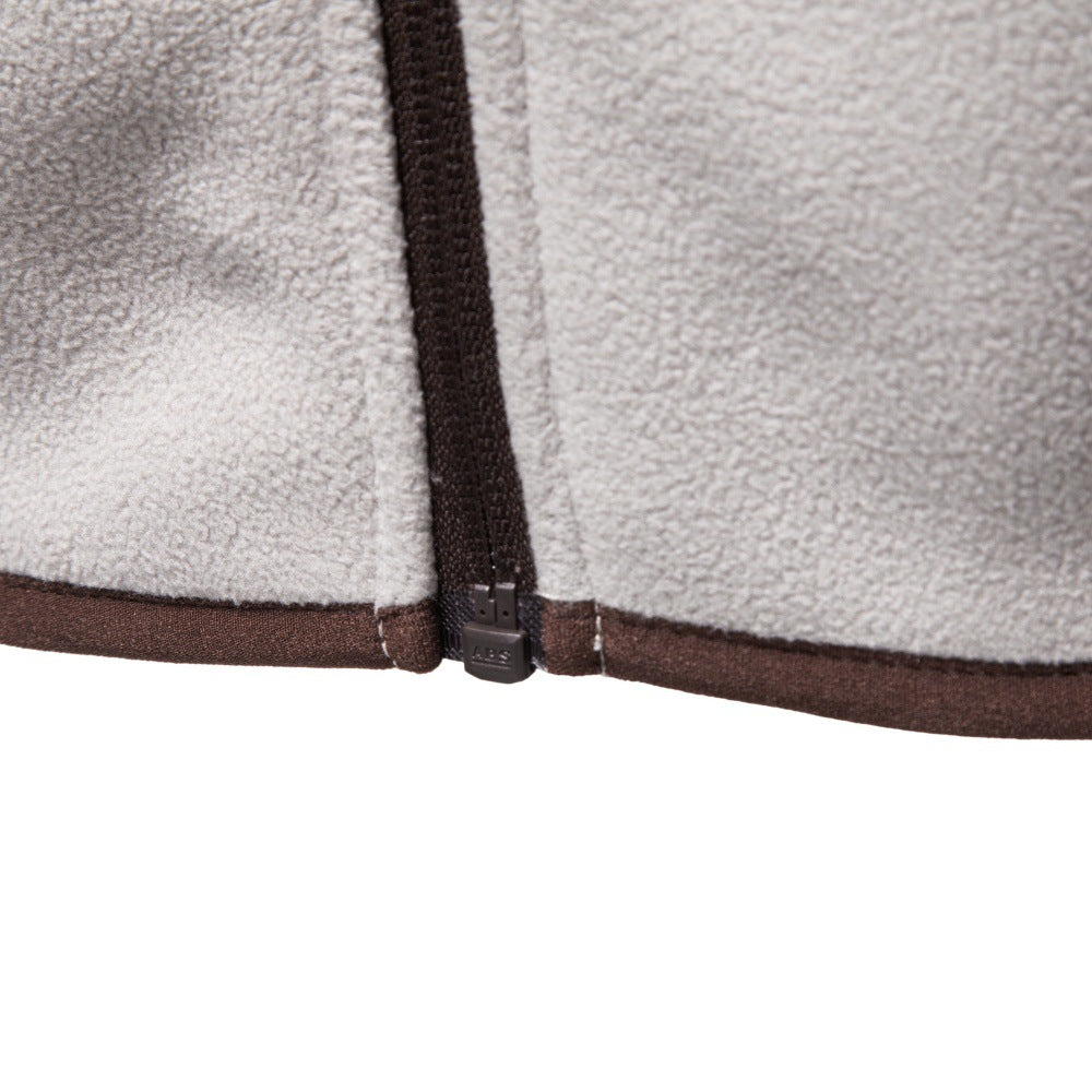 Men's Suede & Fleece Spliced Hoodie Jacket 2026 Winter Thick Warm Zip-Up Sweatshirt Casual Outerwear