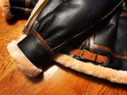 B3 Original Shearling Aviator Jacket | Men's Genuine Sheepskin Leather Bomber | Warm Fur-Lined Motorcycle Coat