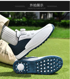 Packard Golf Shoes with Rotating Buckle | Anti-Slip Spiked Golf Madison Trainers | Breathable Microfiber Athletic Boots