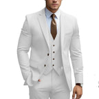 2026 Men‘s 3-Piece Suit Set | Loose Fit Wedding & Business Suit for Big & Tall Gentlemen | Cross-Border Formal Wear | SBT003
