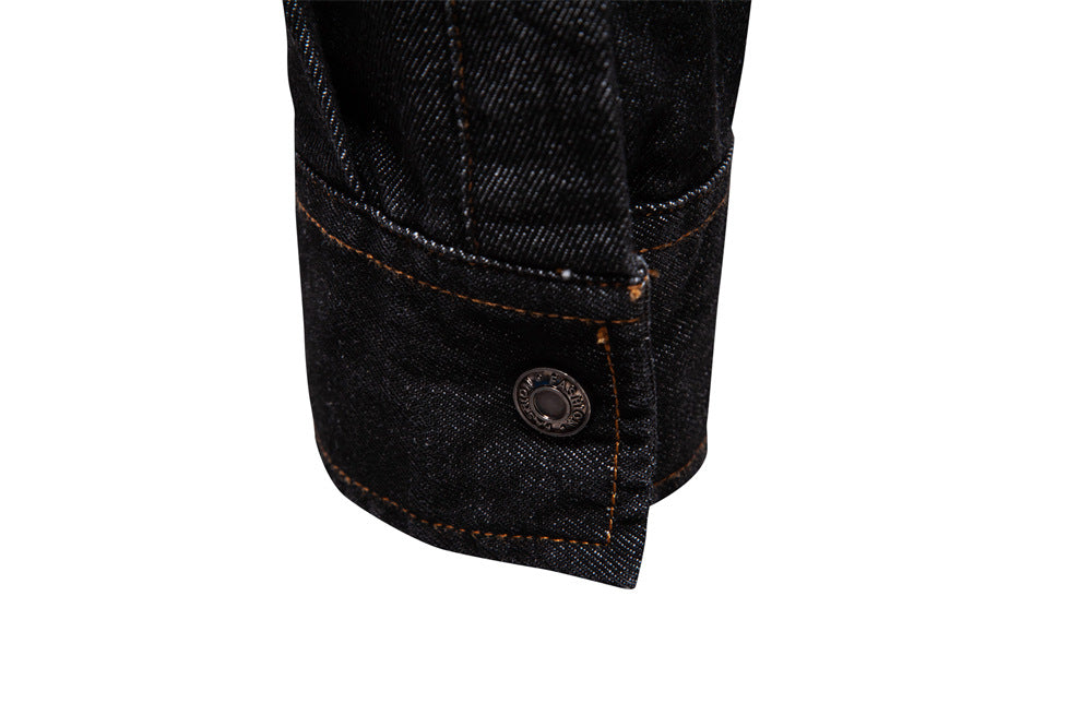 Herren-Jeanshemd mit verwaschenem Muster – Langarm, 100 % Baumwolle, lässiges Button-Up-Oberteil | 6025 