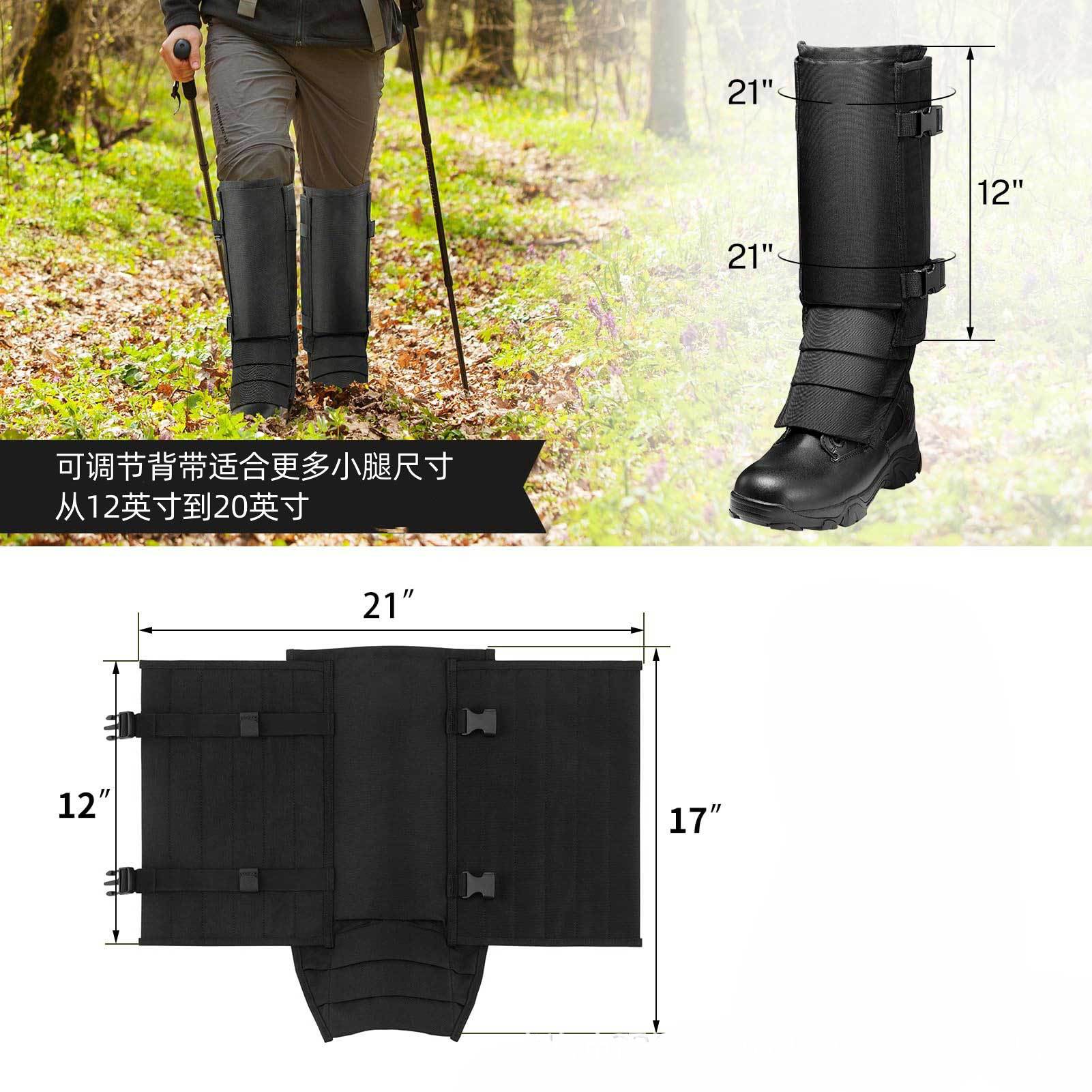 Anti-Snake Bite Leggings | Outdoor Hunting Leg Guards with Abrasion-Resistant Oxford Fabric | Puncture-Proof Gaiters for Hiking & Bushcraft | 0094