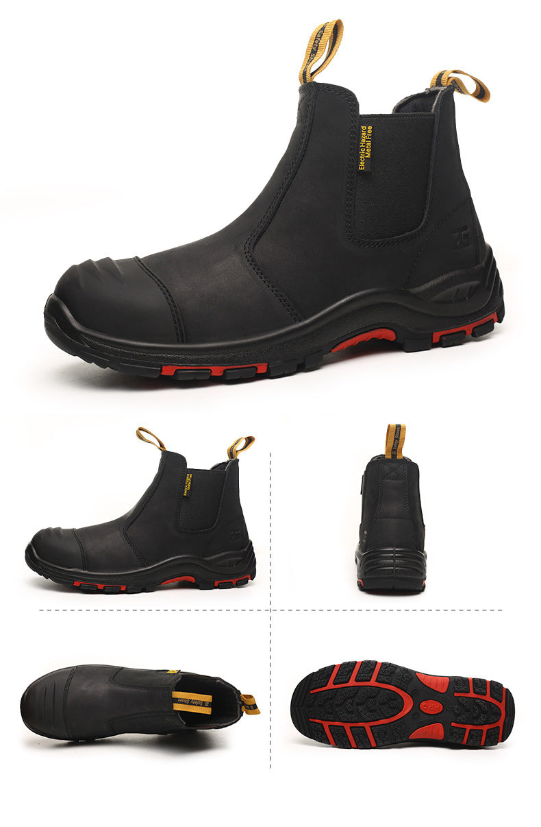 Zhengu Composite Toe Safety Shoes European Standard Slip-On Work Boots Anti-Puncture & Electrical Hazard Protection | L603