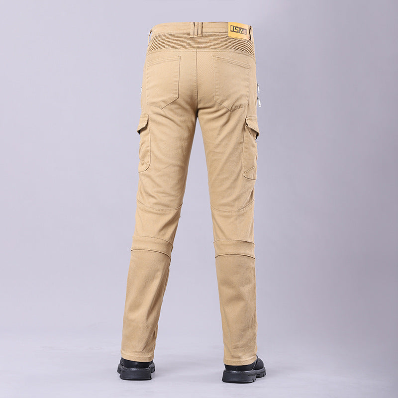 MOTOJSMT Motorcycle Riding Jeans | Casual Cargo Pants with Protective Armor | Zipper Pocket Racing Trousers for Summer | MOTOJSMT
