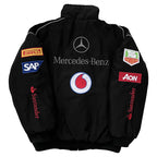 F1 Mercedes-Benz Full Embroidery Racing Jacket | Official Team Style Moto Jacket for Street & Track | BZ08