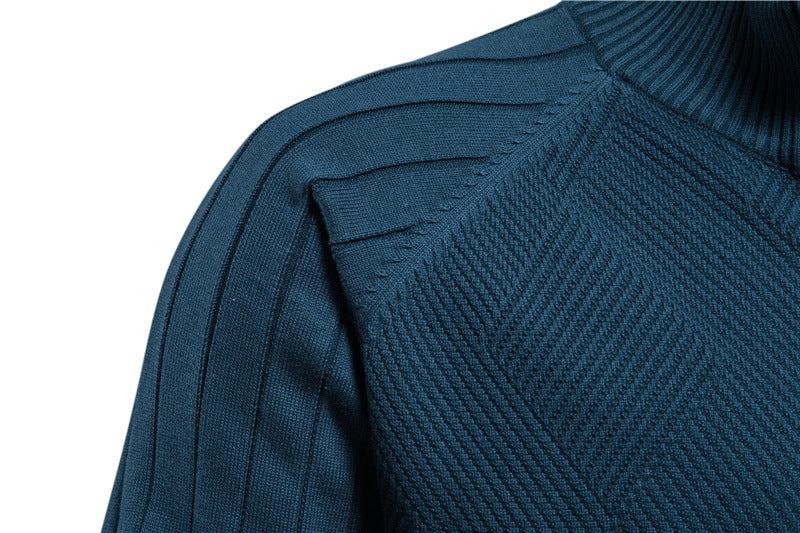 Herren-Strickjacke mit V-Ausschnitt und Farbbesatz – Lässiger, locker sitzender Pullover mit Knöpfen für den Herbst | SW199 