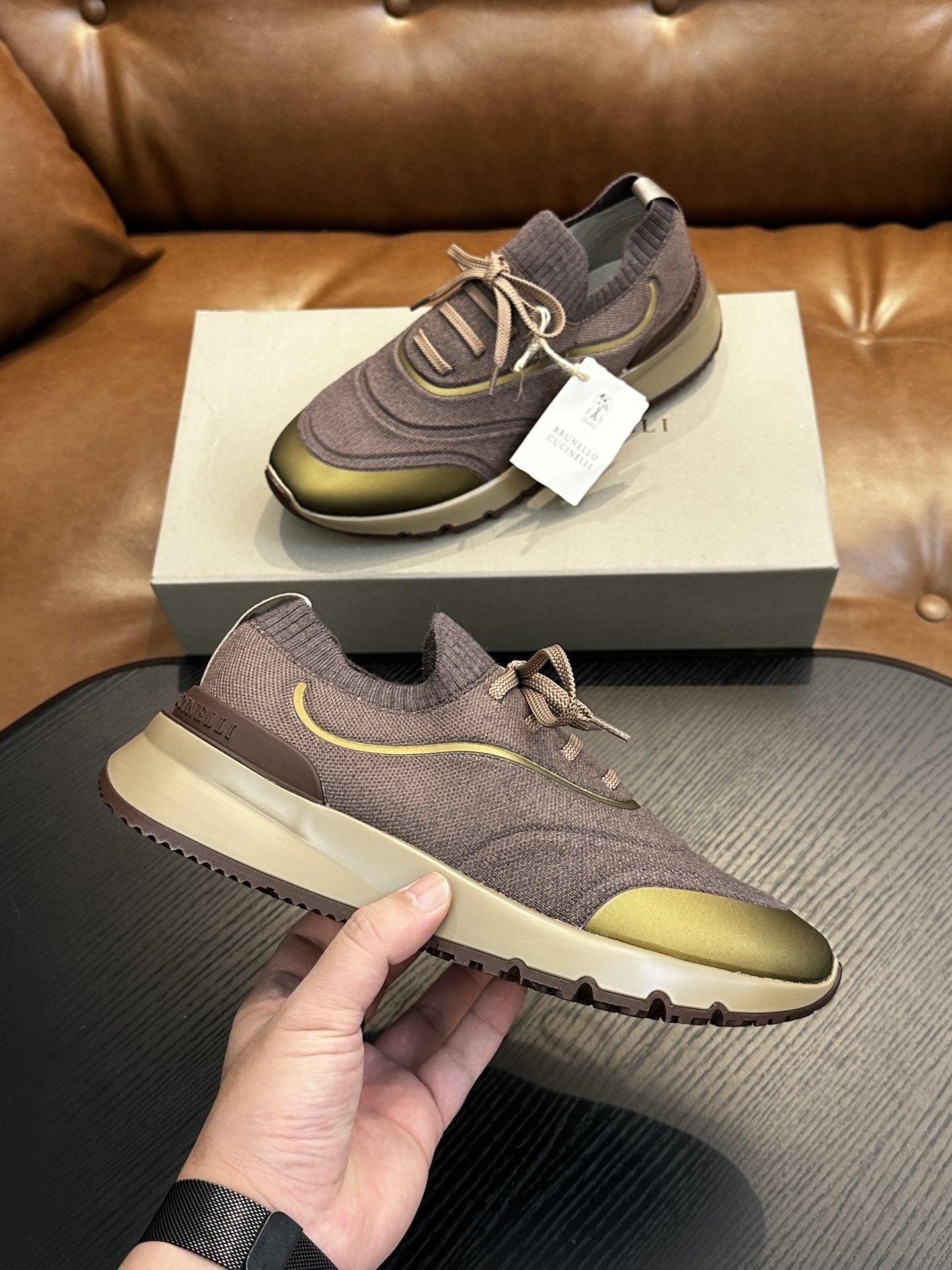 Men's Genuine Leather & Mesh  Breathable Shoes Travel Comfort Insole Slip-On Trainers Casual Driving Boots