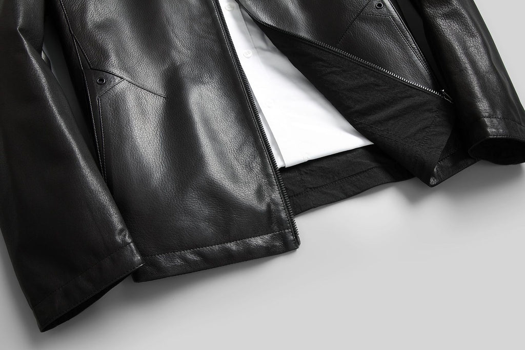 Men’s Genuine Cowhide Leather Jacket | Reversible Fur-Lined Mid-Length Coat | Business Casual Winter Outerwear | 8803