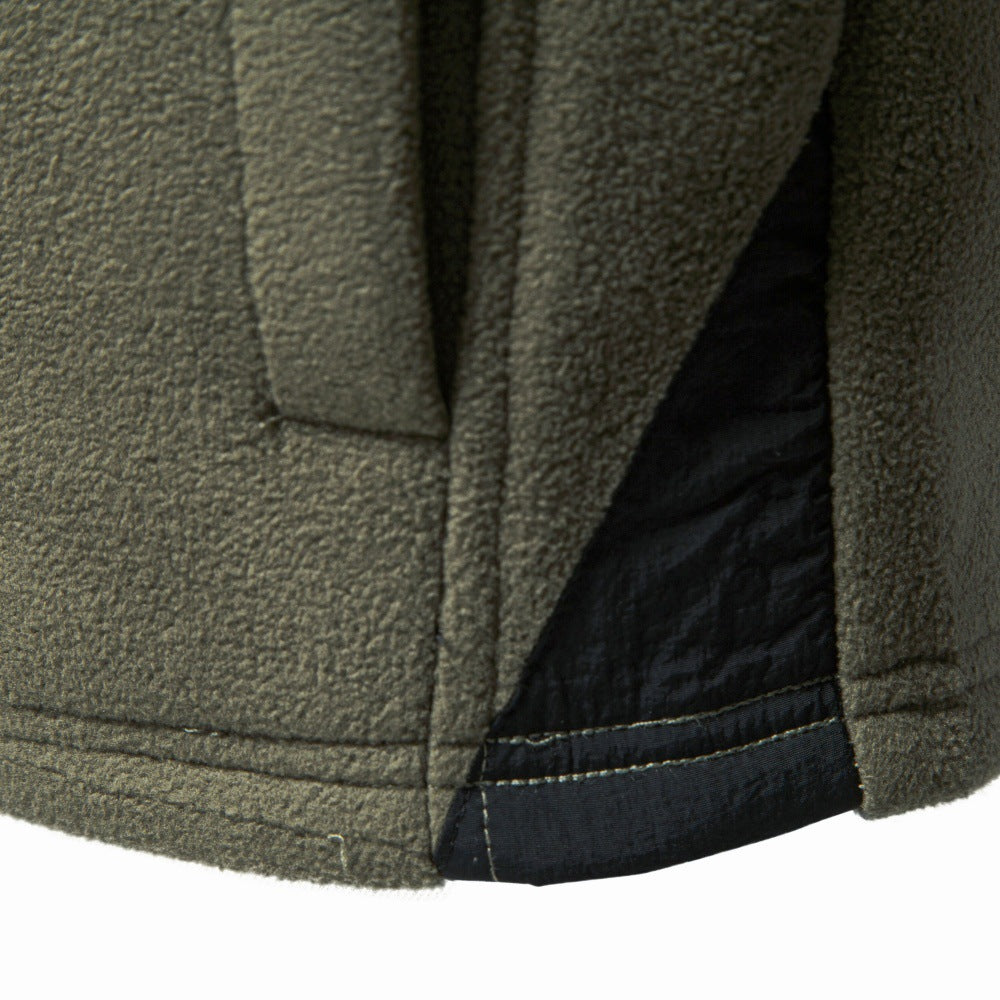 Men's Fleece-Lined Thermal Sweatshirt 2026 Autumn Outdoor Pullover Warm Sherpa Soft Top with Stand Collar