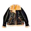B3 Original Shearling Aviator Jacket | Men's Genuine Sheepskin Leather Bomber | Warm Fur-Lined Motorcycle Coat