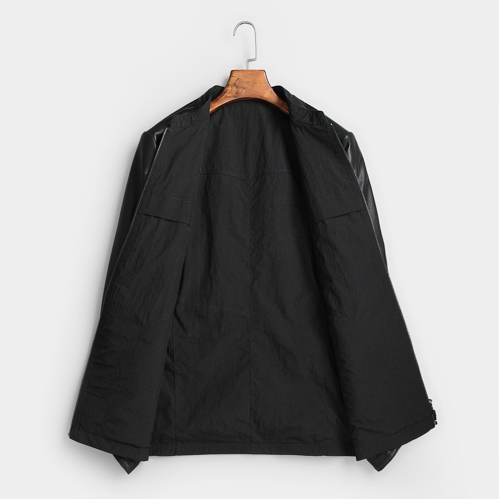 Men’s Genuine Cowhide Leather Jacket | Reversible Fur-Lined Mid-Length Coat | Business Casual Winter Outerwear | 8803