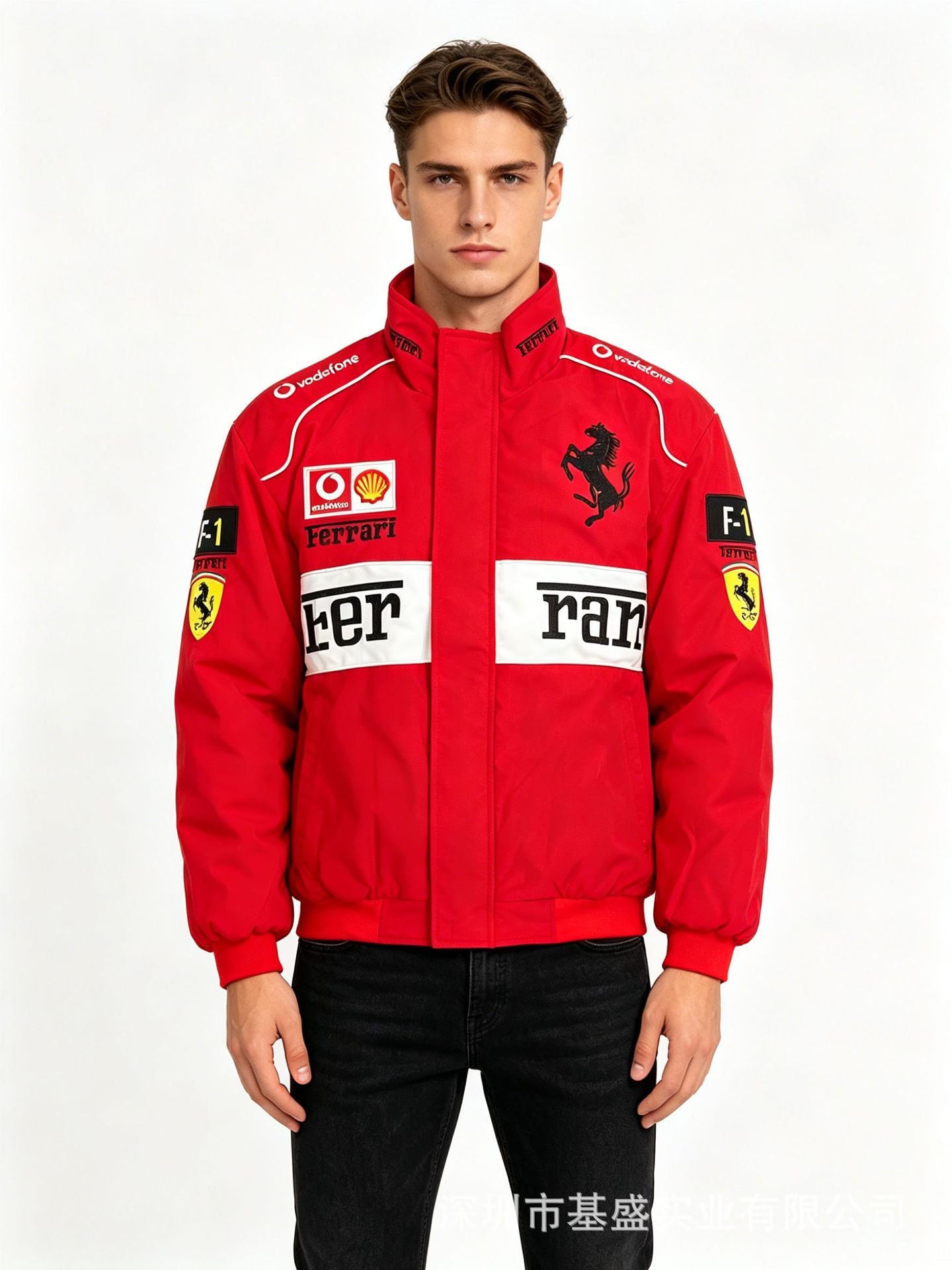 Vintage F1 Racing Jacket Marlboro Style Embroidered Cotton Puffer Coat Unisex Retro Motorsport Outerwear