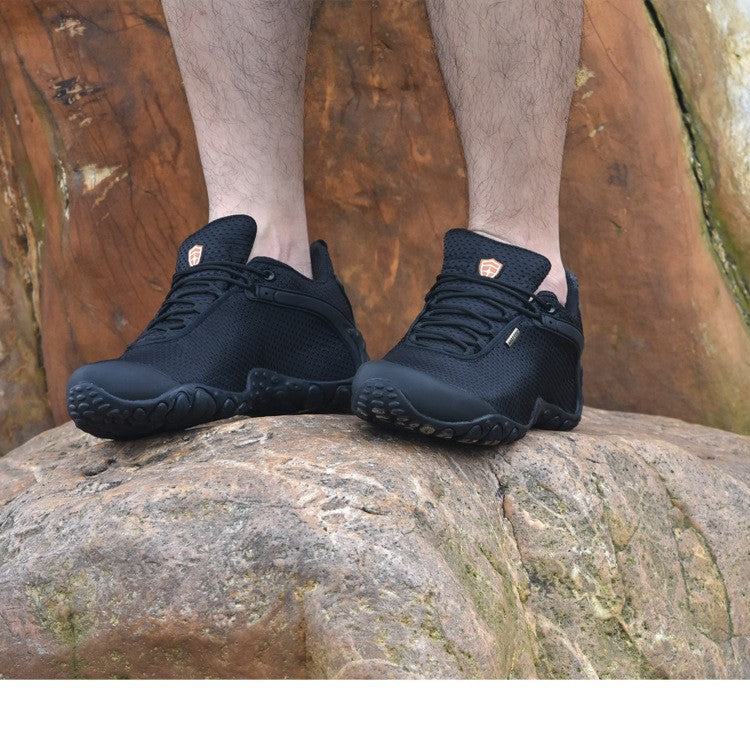 ECAF HTRON Men Water-Resistant Hiking Shoes Breathable Trainers Trail Runners Lightweight Outdoor Trekking Sneakers