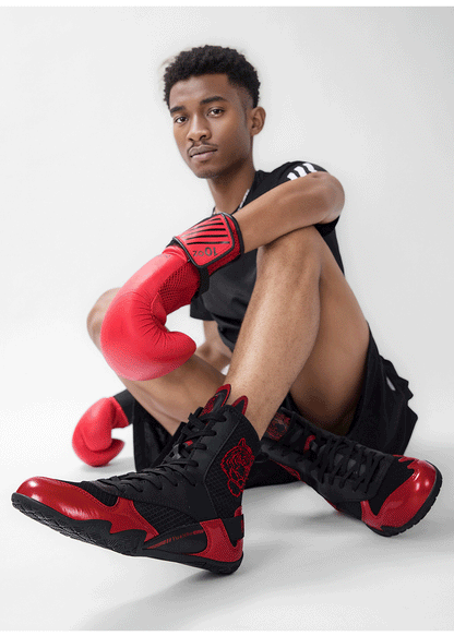 Qiku Bao Combat Sports Shoes | Unisex Wrestling & Boxing Shoes | Gum Rubber Sole for Muay Thai & Martial Arts | QK1139