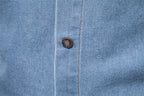 Herren-Jeanshemd mit verwaschenem Muster – Langarm, 100 % Baumwolle, lässiges Button-Up-Oberteil | 6025 