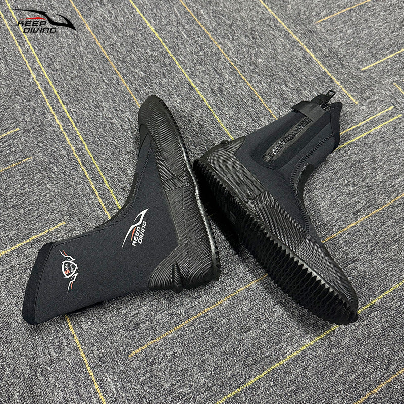 KEEP DIVING 5mm Neoprene Dive Boots | High-Elasticity Vulcanized Water Shoes for Diving & Fishing | Thermal Slip-On Boots | DB-151