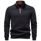 Men's Half-Zip Stand Collar Sweatshirt 2026 Autumn Business Casual Pullover | Slim Fit Cotton-Blend Fleece Top