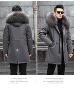 Snow Lotus Men's Mink Fur Parka 2025 Winter Detachable Mink Lining Long Coat Luxury Slim-Fit Fur-Trimmed Jacket | 215