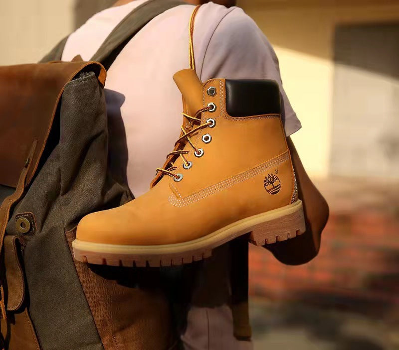 Timberland Inspired Genuine Leather Waterproof Boots For Men & Women Martin Shoes Outdoor High-Top Work & Hiking Footwear