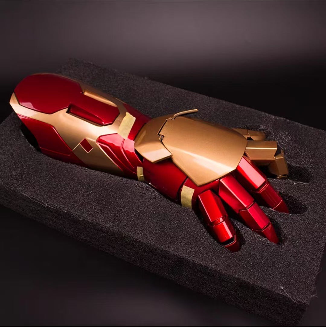 Iron Man MK42 Wearable Armor Arm | 1:1 Scale Voice & Remote Control Open/Close Gauntlet | LED Laser & Repulsor Effects | GTX001