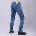 MOTOJSMT Motorcycle Riding Jeans | Casual Cargo Pants with Protective Armor | Zipper Pocket Racing Trousers for Summer | MOTOJSMT