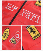 PU Leather Moto Jacket | F1 Racing Style Padded Biker Coat Waterproof Windproof Streetwear