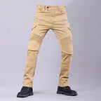 MOTOJSMT Motorcycle Riding Jeans | Casual Cargo Pants with Protective Armor | Zipper Pocket Racing Trousers for Summer | MOTOJSMT