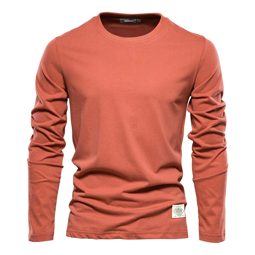 Lässiger Slim Fit Pullover für Herren, einfarbig, Langarm-T-Shirt | 2301 
