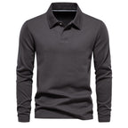 Gewaschenes Herren-Poloshirt – Langarm-Oberteil aus Baumwollmischung | Smart-Casual Herbst-Essential | PL255 