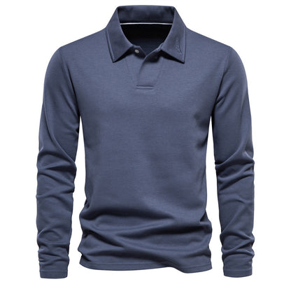 Gewaschenes Herren-Poloshirt – Langarm-Oberteil aus Baumwollmischung | Smart-Casual Herbst-Essential | PL255 