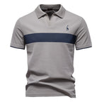 Herren-Poloshirt mit V-Ausschnitt und aufgesticktem Hirsch-Kontrast – 2025 Sommer-Slim-Fit-Freizeitoberteil | PL7002 