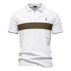 Herren-Poloshirt mit V-Ausschnitt und aufgesticktem Hirsch-Kontrast – 2025 Sommer-Slim-Fit-Freizeitoberteil | PL7002 