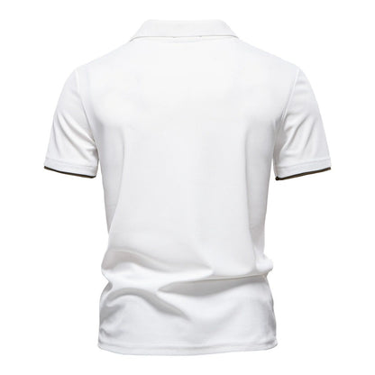 Herren-Poloshirt mit V-Ausschnitt und aufgesticktem Hirsch-Kontrast – 2025 Sommer-Slim-Fit-Freizeitoberteil | PL7002 
