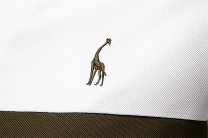 Herren-Poloshirt mit V-Ausschnitt und aufgesticktem Hirsch-Kontrast – 2025 Sommer-Slim-Fit-Freizeitoberteil | PL7002 