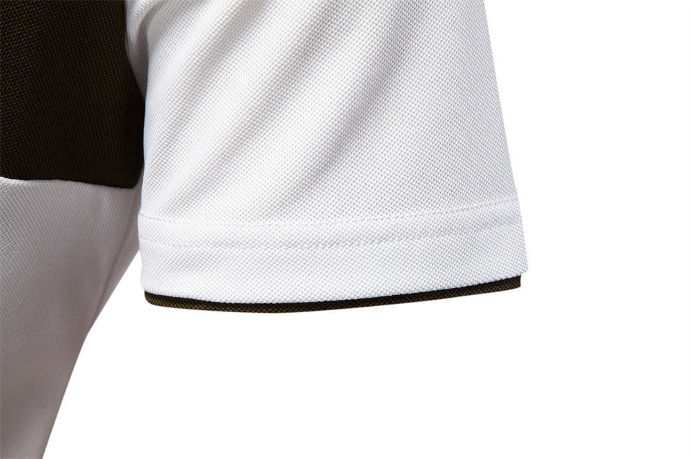 Herren-Poloshirt mit V-Ausschnitt und aufgesticktem Hirsch-Kontrast – 2025 Sommer-Slim-Fit-Freizeitoberteil | PL7002 