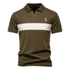 Herren-Poloshirt mit V-Ausschnitt und aufgesticktem Hirsch-Kontrast – 2025 Sommer-Slim-Fit-Freizeitoberteil | PL7002 