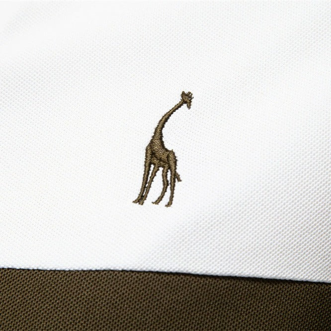 Herren-Poloshirt mit V-Ausschnitt und aufgesticktem Hirsch-Kontrast – 2025 Sommer-Slim-Fit-Freizeitoberteil | PL7002 