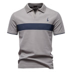 Herren-Poloshirt mit V-Ausschnitt und aufgesticktem Hirsch-Kontrast – 2025 Sommer-Slim-Fit-Freizeitoberteil | PL7002 