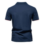 Herren-Poloshirt mit V-Ausschnitt und aufgesticktem Hirsch-Kontrast – 2025 Sommer-Slim-Fit-Freizeitoberteil | PL7002 