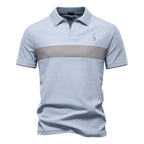 Herren-Poloshirt mit V-Ausschnitt und aufgesticktem Hirsch-Kontrast – 2025 Sommer-Slim-Fit-Freizeitoberteil | PL7002 
