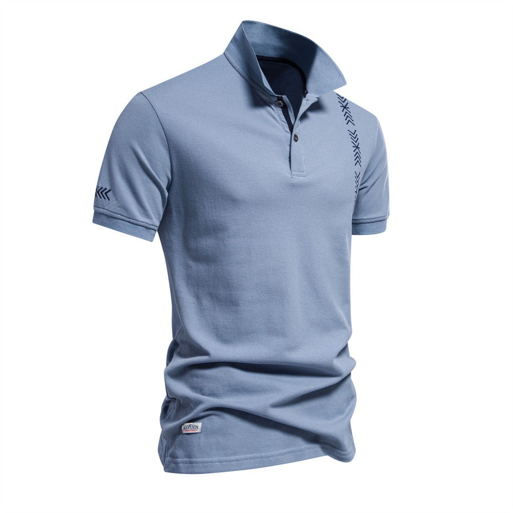 Besticktes Poloshirt aus Baumwolle für Herren – Slim-Fit-Freizeitoberteil für den Frühling 2025 | PS1012 
