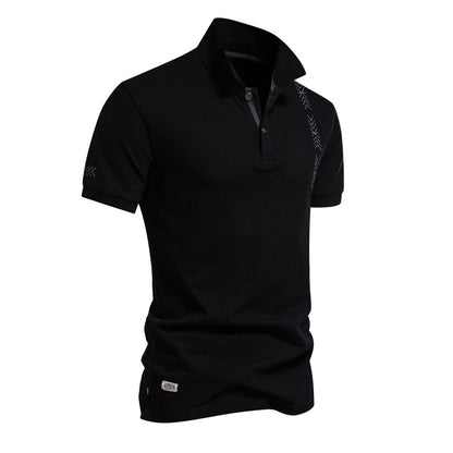 Besticktes Poloshirt aus Baumwolle für Herren – Slim-Fit-Freizeitoberteil für den Frühling 2025 | PS1012 