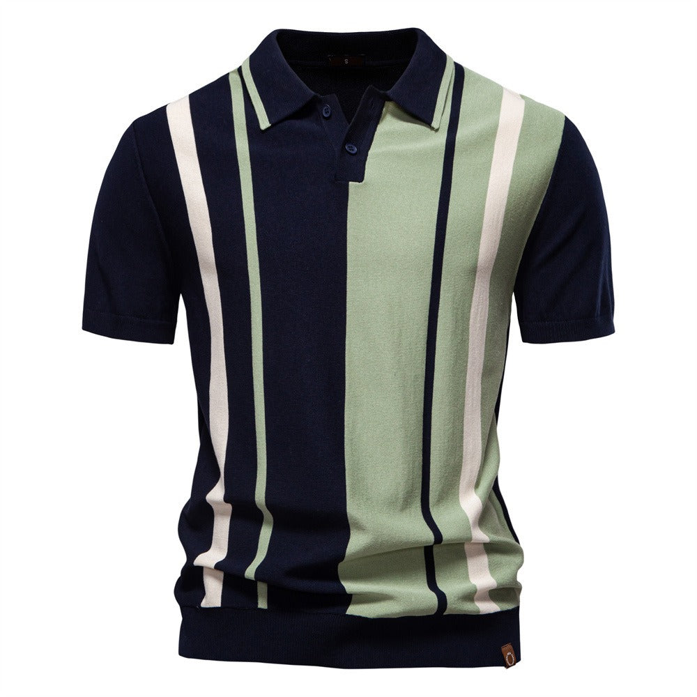 Gestreiftes Strick-Poloshirt für Herren – 2025 Sommer Slim-Fit Urban Casual Top | PSD8021/PSD8028 