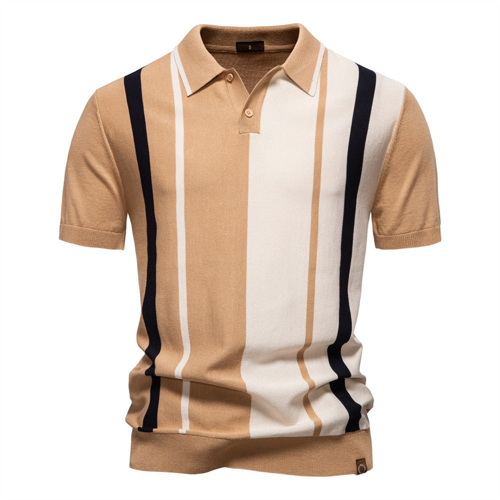 Gestreiftes Strick-Poloshirt für Herren – 2025 Sommer Slim-Fit Urban Casual Top | PSD8021/PSD8028 