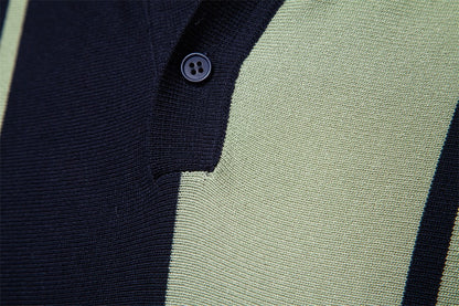 Gestreiftes Strick-Poloshirt für Herren – 2025 Sommer Slim-Fit Urban Casual Top | PSD8021/PSD8028 