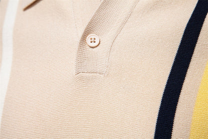 Gestreiftes Strick-Poloshirt für Herren – 2025 Sommer Slim-Fit Urban Casual Top | PSD8021/PSD8028 