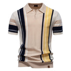 Gestreiftes Strick-Poloshirt für Herren – 2025 Sommer Slim-Fit Urban Casual Top | PSD8021/PSD8028 