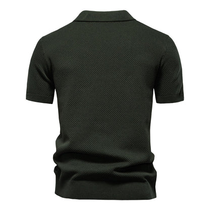 Herren-Poloshirt mit Ananas-Strickstruktur – 2025 Sommer-Kurzarmshirt mit entspannter Passform | PSD8025