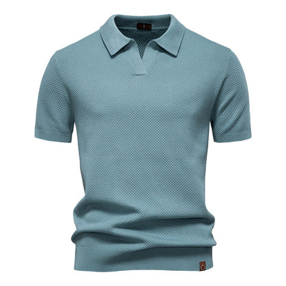 Herren-Poloshirt mit Ananas-Strickstruktur – 2025 Sommer-Kurzarmshirt mit entspannter Passform | PSD8025